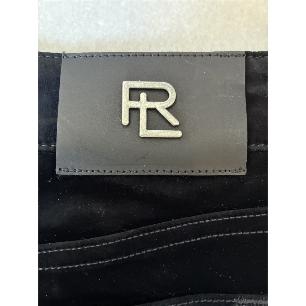 Ralph Lauren Collection 160 Flocked Coated Black Velvet Denim Jeans Sz 28 - Picture 10 of 16